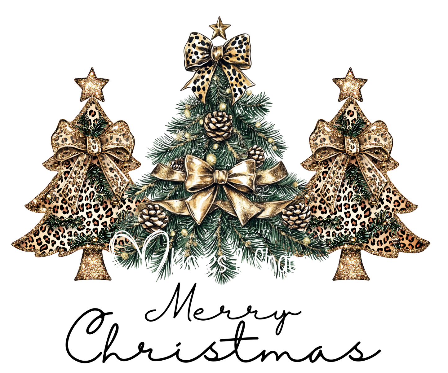 Green & Gold Glittery Trees