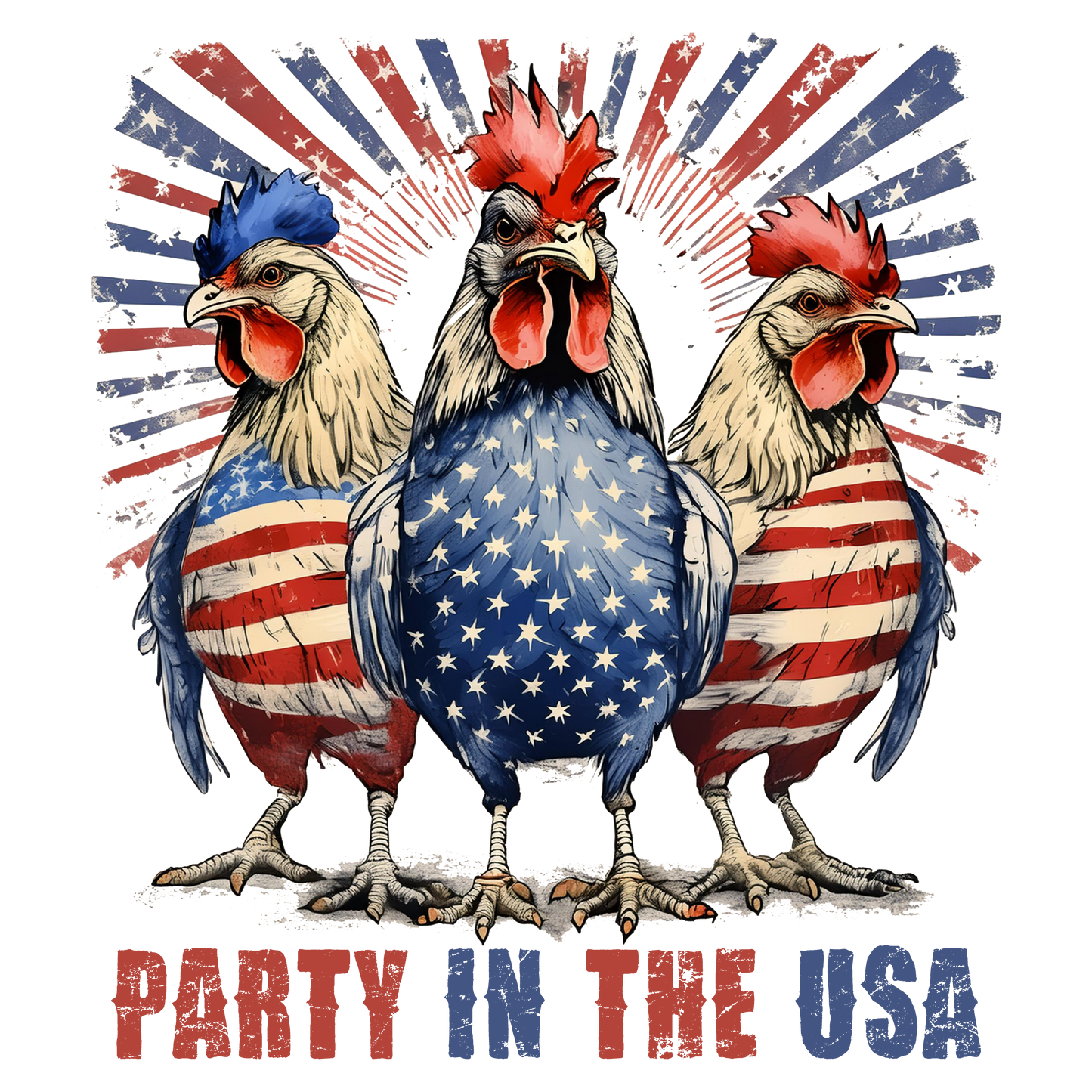 Party in the USA- Chickens (SUBLIMATION)