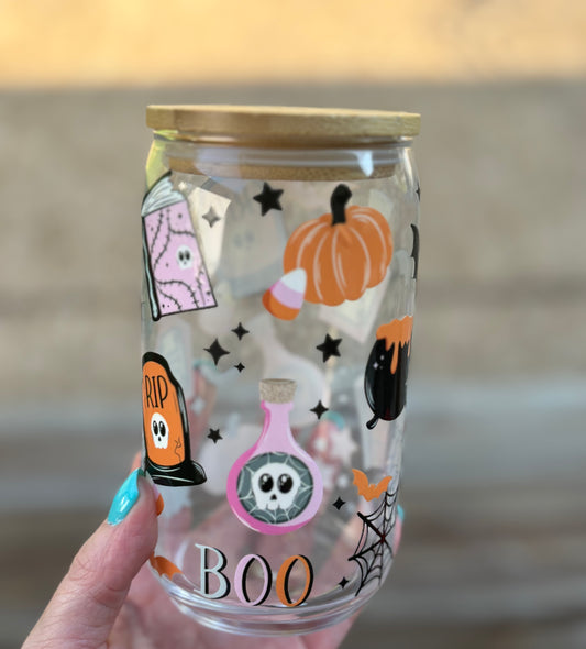 Halloween Glass Can