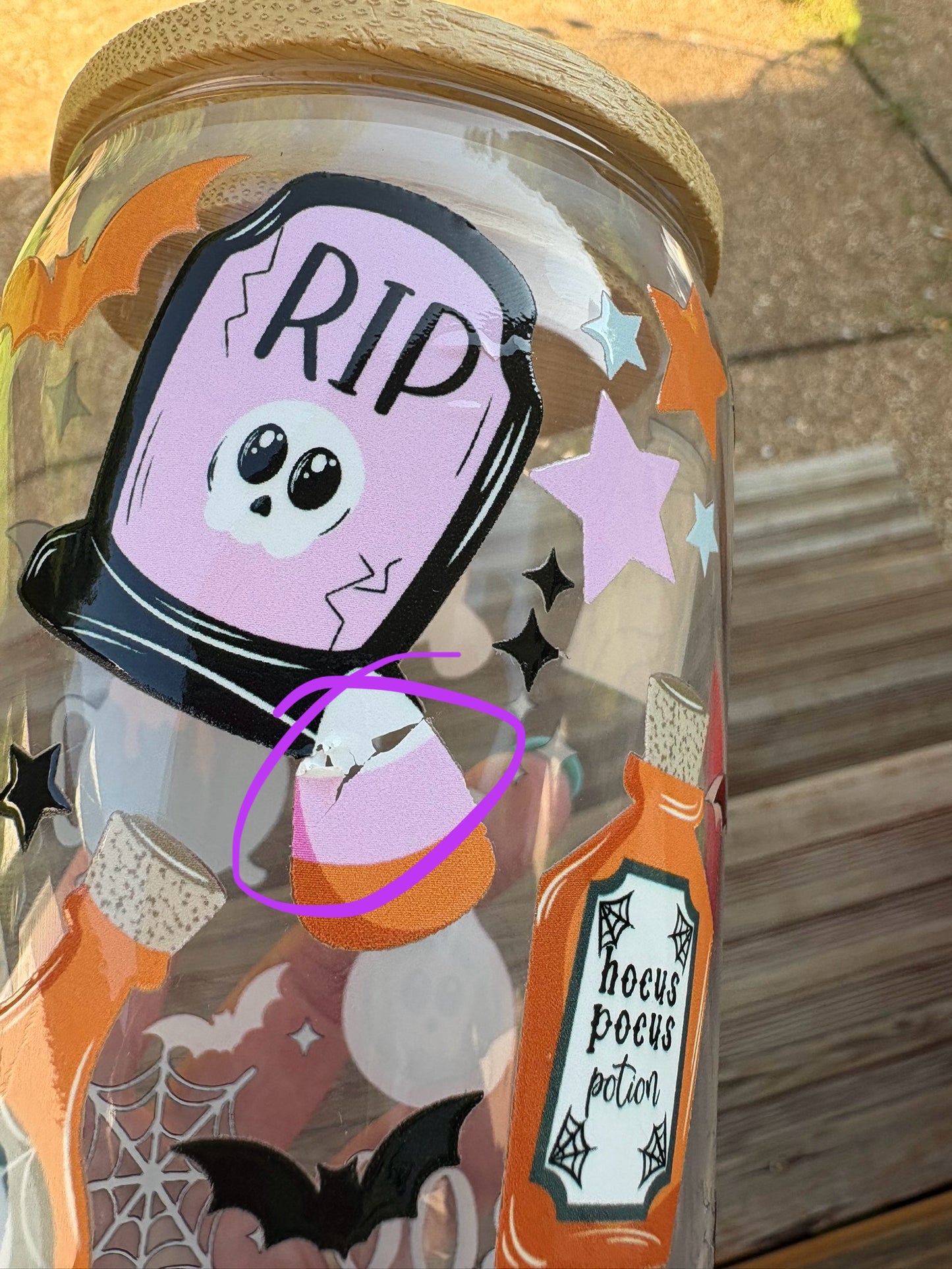 Halloween Glass Can