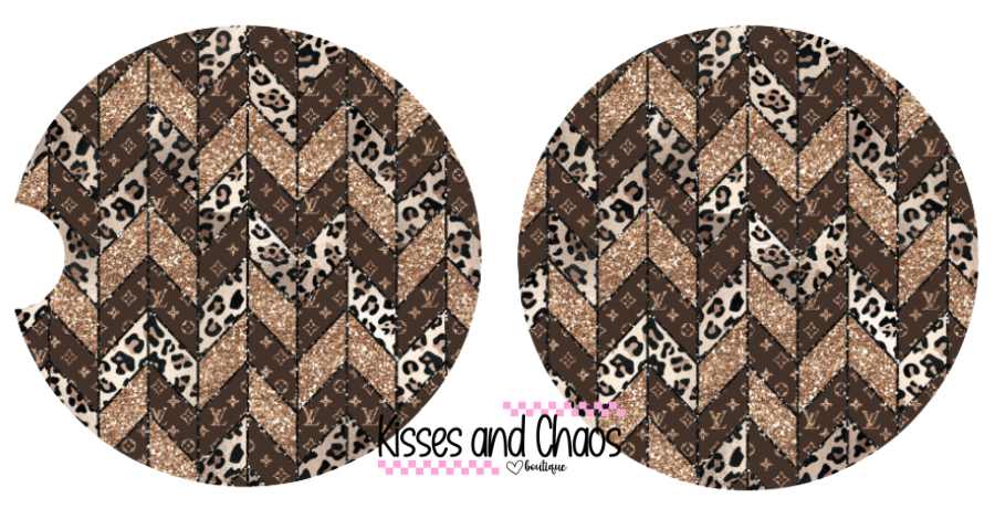 LV Brown Pattern Coasters