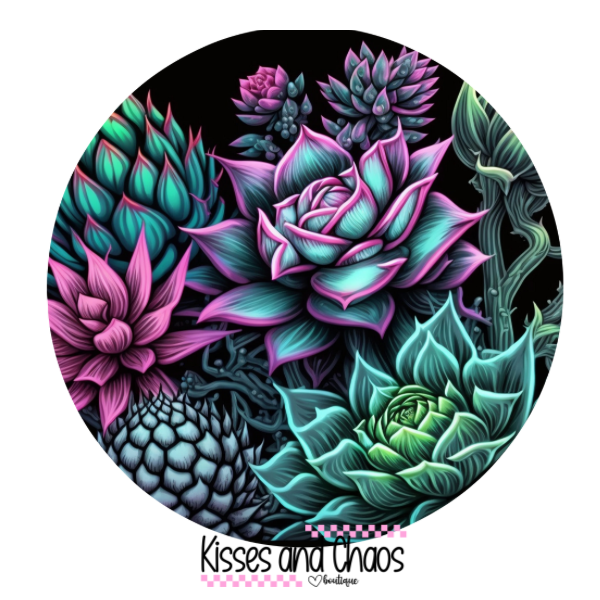 Neon Succulent Coasters