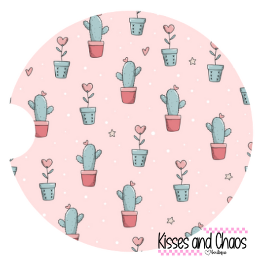 Boho Pink Cactus Coasters