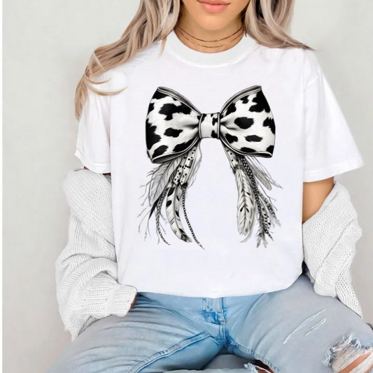 Cowhide Bow (black and white)- SUBLIMATION