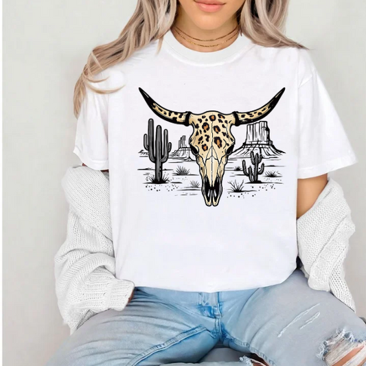 Cream Cow Skull- SUBLIMATION