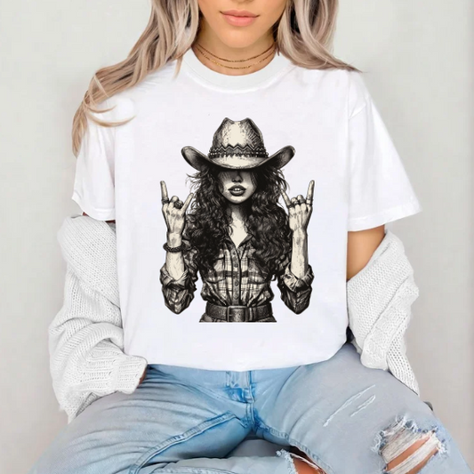 Cowgirl (black and white)- SUBLIMATION