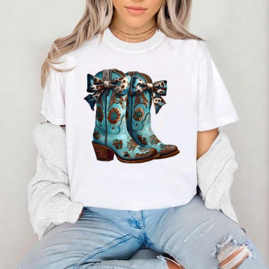 Rustic Blue Cowgirl Boots- SUBLIMALTION