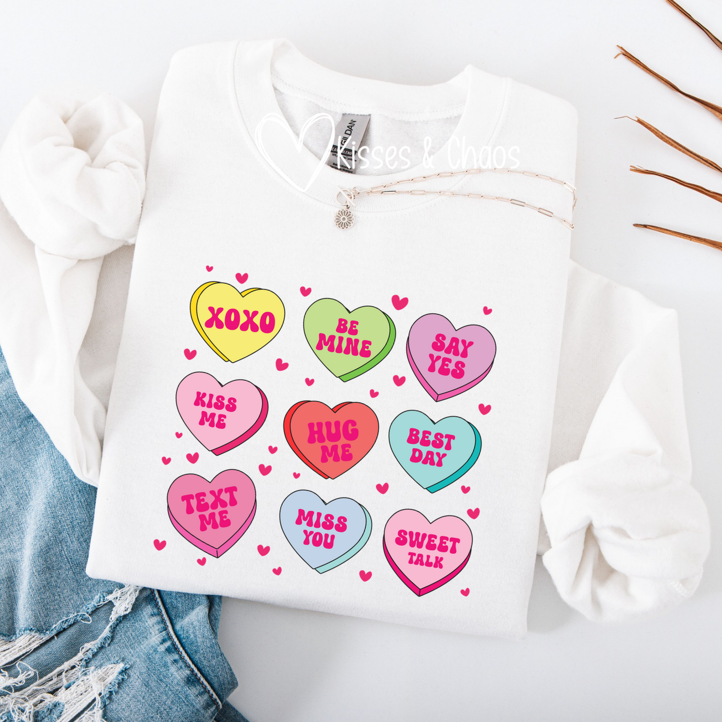 VDAY- Conversation Hearts Crewneck