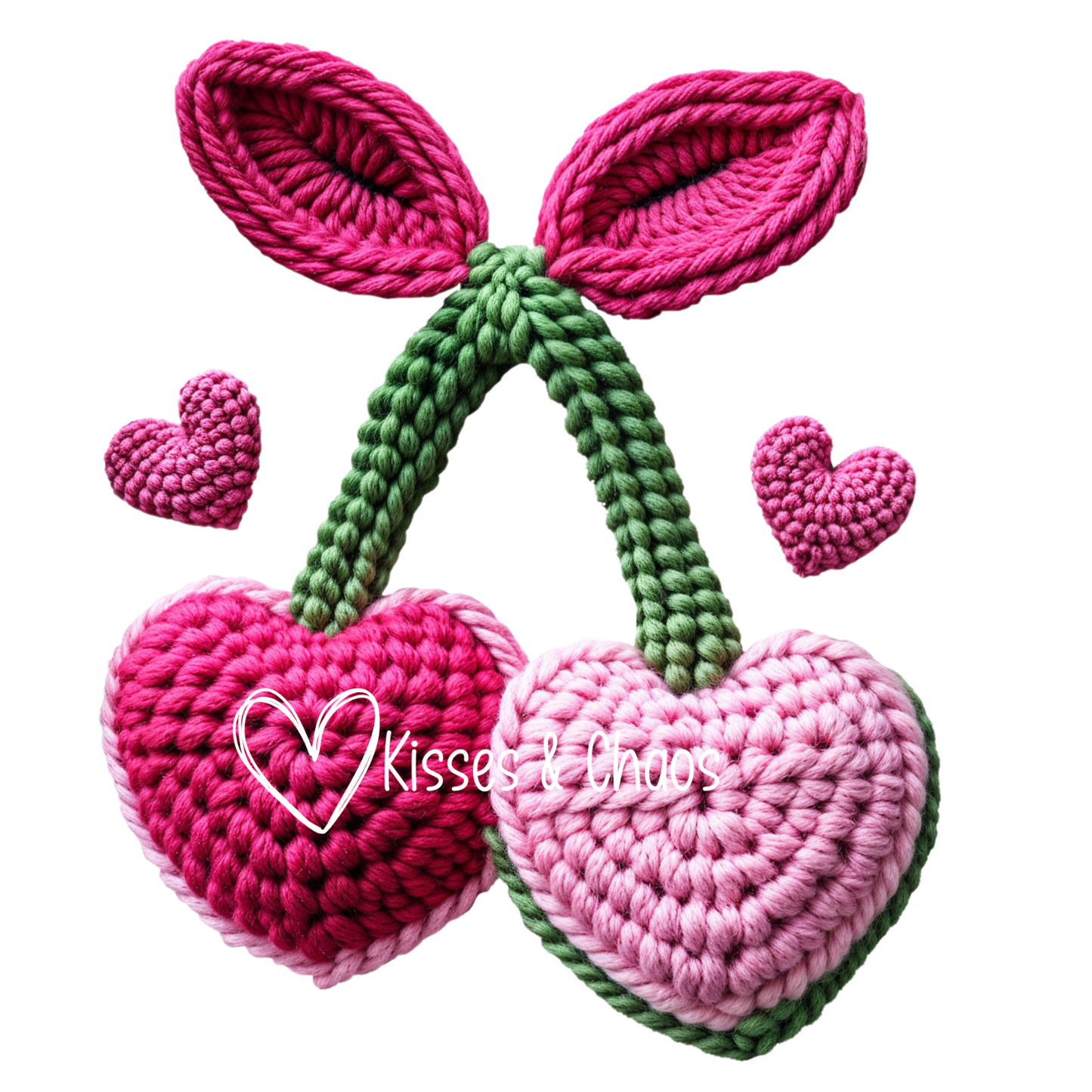 VDAY- Faux Yarn Cherry Hearts