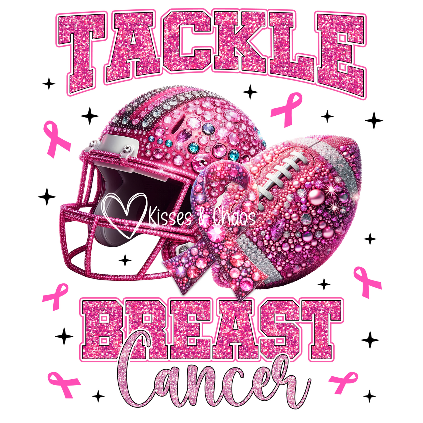 Tackle Breast Cancer- Faux Glitter