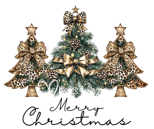 Green & Gold Glittery Trees