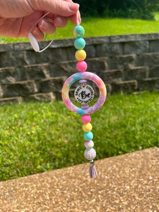 Be Brave, Strong, & Fearless Car Charm (Colorful Ring)