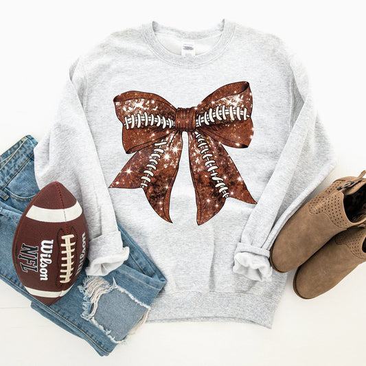 Football Glitter Bow