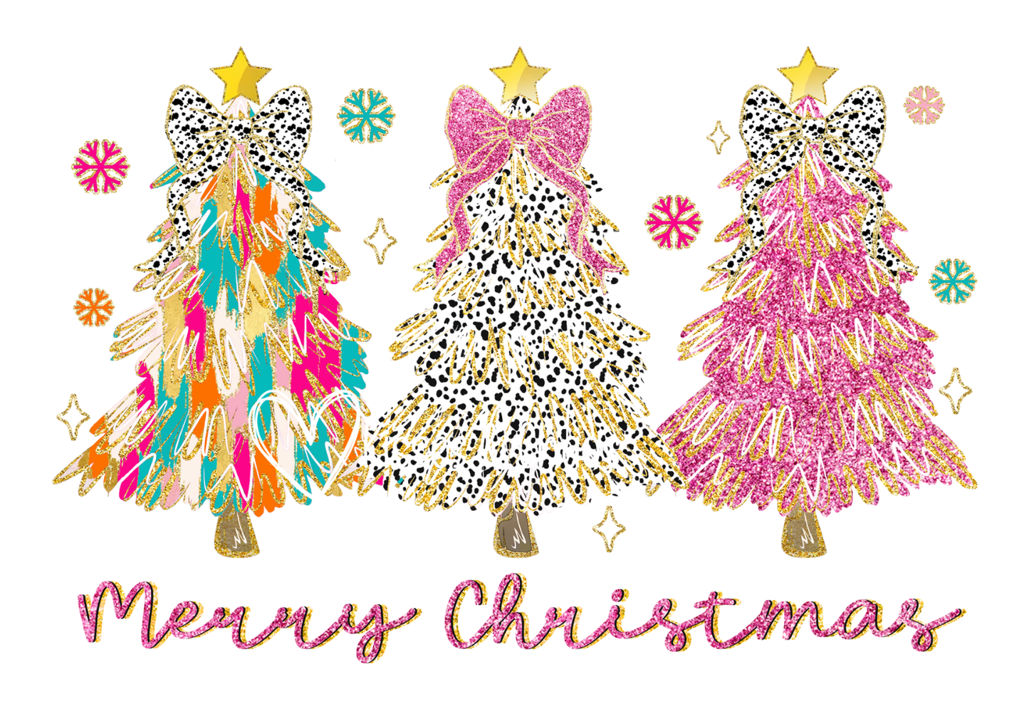 Pink Glittery Christmas Trees