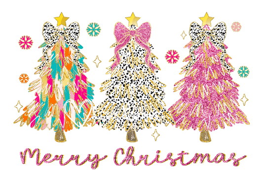 Pink Glittery Christmas Trees