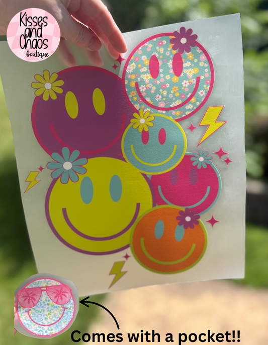 Neon Smileys (with pocket)
