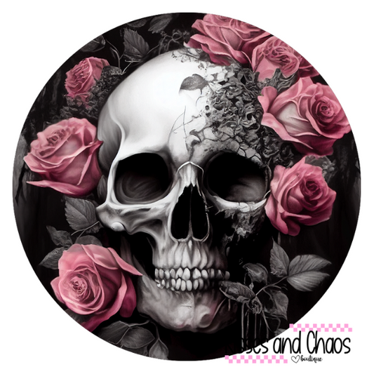 Skull & Pink Roses- Coasters