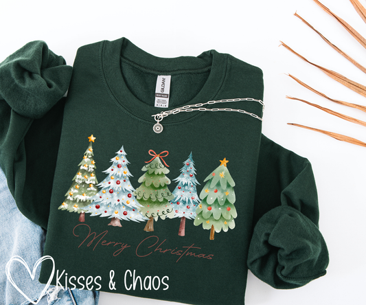 Merry Christmas- Trees Crewneck