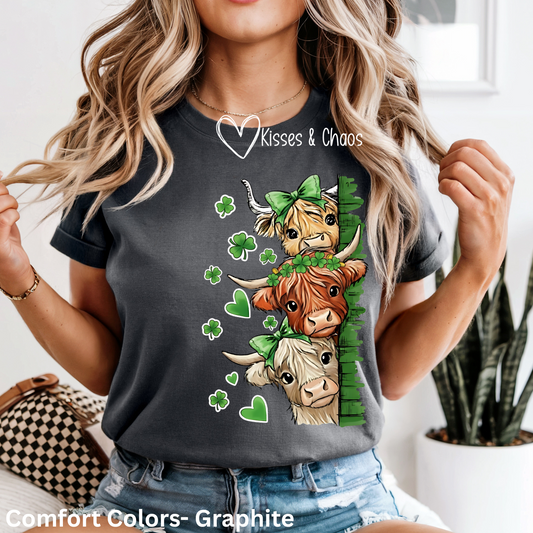 St. Patricks Day Cow Stack Tee