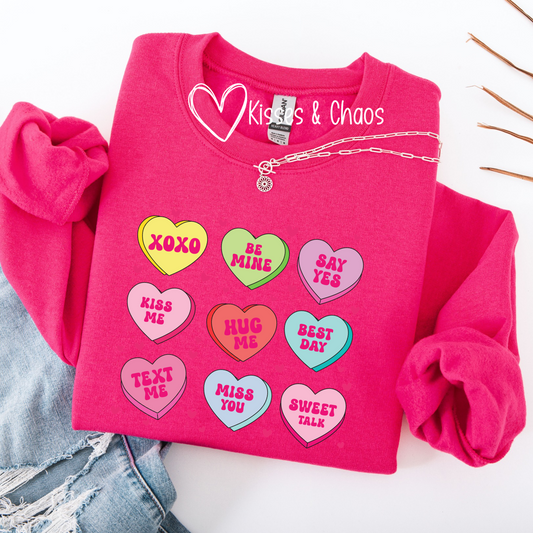 VDAY- Conversation Hearts Crewneck