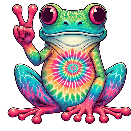 Pastel Tie-Dye Frog (SUBLIMATION)